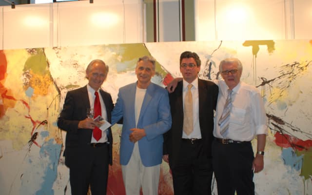 v.l.n.r.: H. Werner Stolz-Löliger, Steve Carpenter,  Remo Schällibaum, Gebhard Balhuber